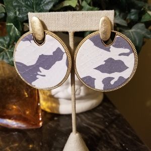 Boutique style snake skin earrings